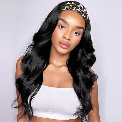 Glueless Body Wave Human Hair Headband Wig Natural Black Easy Wear And Go - Geeta Hair - GeetaHair