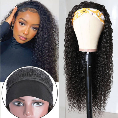 Curly Hair Headband Wig Human Hair Glueless Wigs Near Me - Geeta Hair - GeetaHair