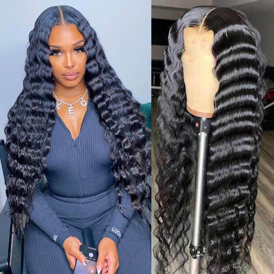 Loose Deep Wave Wigs 4x4 HD Lace Closure 100% Virgin Human Hair Wigs Pre Plucked Natural Hairline - Geeta Hair - GeetaHair