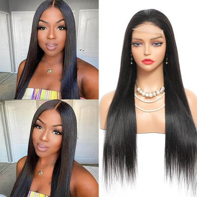Natural Straight Hair 4x4 Lace Closure Wig Pre Plucked With Baby Hair Glueless 100% Real Humam Hair Wig - Geeta Hair - GeetaHair