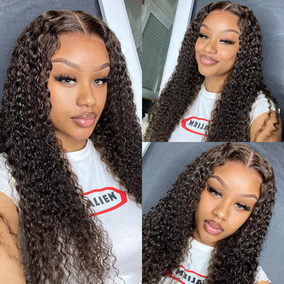 Curly Hair 4x4 HD Lace Closure Wig Glueless Pre Plucked Hairline With Baby Hair Real Human Hair Wigs - Geeta Hair - GeetaHair