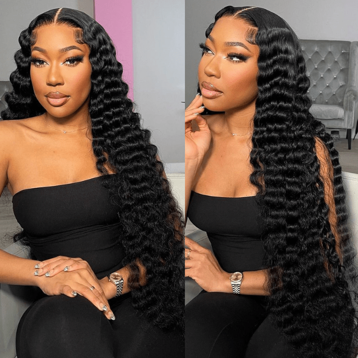 Loose Deep Wave Wigs 4x4 HD Lace Closure 100% Virgin Human Hair Wigs Pre Plucked Natural Hairline - Geeta Hair - GeetaHair
