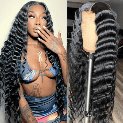 Loose Deep Wave Wigs 4x4 HD Lace Closure 100% Virgin Human Hair Wigs Pre Plucked Natural Hairline - Geeta Hair - GeetaHair
