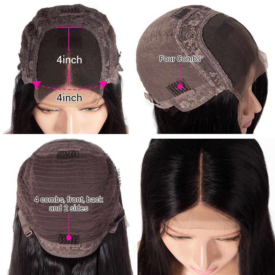 4x4 HD Transparent Lace Closure Wigs Long Straight Hair 100% Virgin Human Hair Wigs - Geeta Hair - GeetaHair
