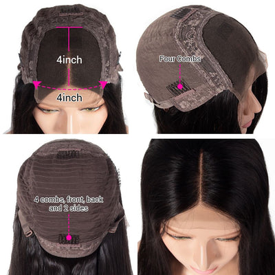 4x4 HD Transparent Lace Closure Wigs Long Straight Hair 100% Virgin Human Hair Wigs - Geeta Hair - GeetaHair