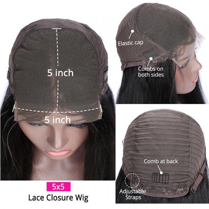 Over $101 Save $100: Water Wave Hair Glueless 5x5 HD Lace Closure Wig - Christmas Flash Sale - GeetaHair