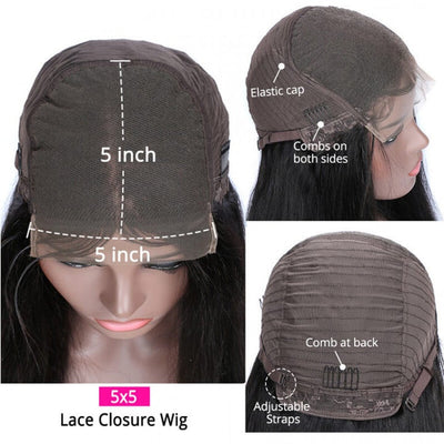 Over $101 Save $100: Water Wave Hair Glueless 5x5 HD Lace Closure Wig - Christmas Flash Sale - GeetaHair