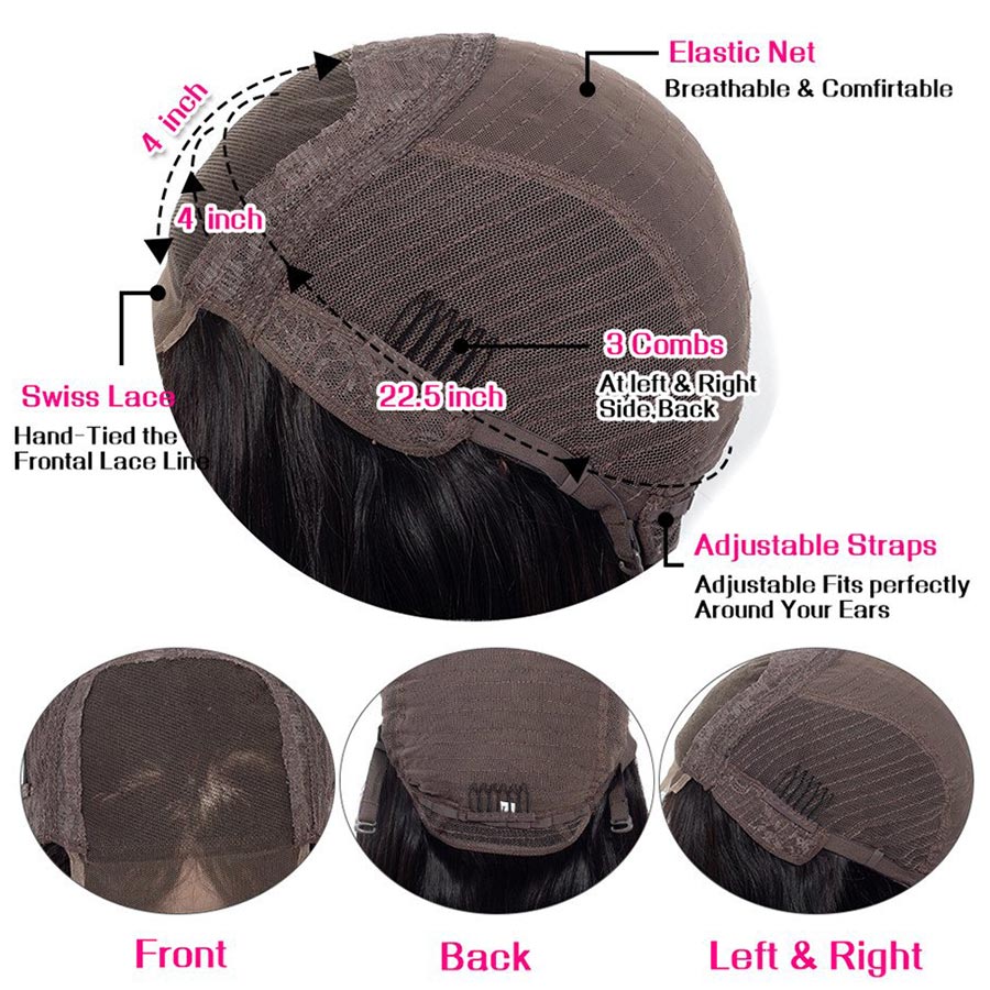 Kinky Curly 4x4 HD Lace Closure Wig Pre Plucked 100% Virgin Real Human Hair Wigs - Geeta Hair - GeetaHair