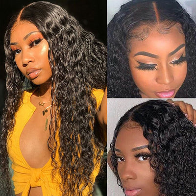 Over $101 Save $100: Water Wave Hair Glueless 5x5 HD Lace Closure Wig - Christmas Flash Sale - GeetaHair