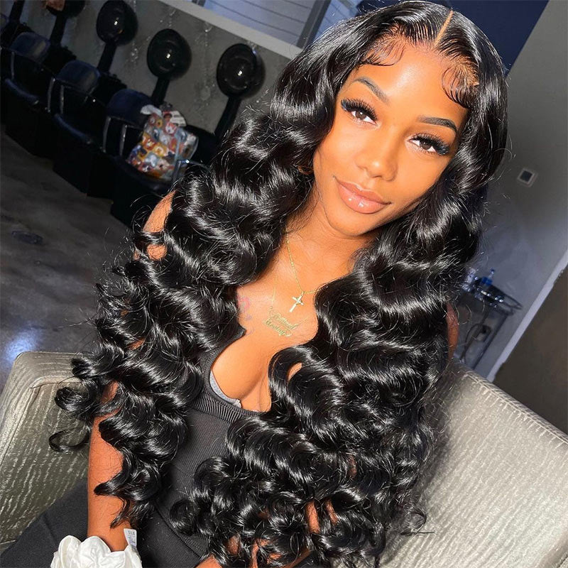 Natural Crimps Curls Loose Deep Wave Glueless 5x5/6x4.5 Closure HD Lace Human Hair Wig With Baby Hair - Geeta Hair - GeetaHair