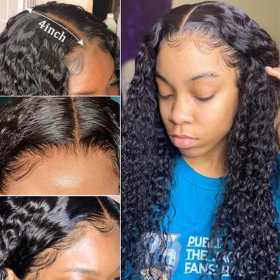 Curly Hair 4x4 HD Lace Closure Wig Glueless Pre Plucked Hairline With Baby Hair Real Human Hair Wigs - Geeta Hair - GeetaHair
