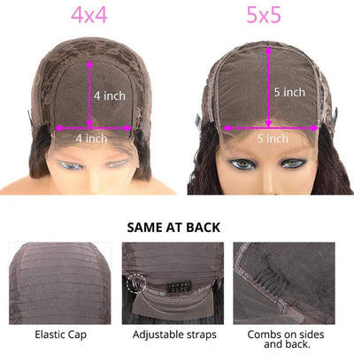 Glueless 5x5 HD Lace Closure Wig Pre Plucked Curly Hair With Baby Hair Natural Hairline Human Hair Wig - Geeta Hair - GeetaHair