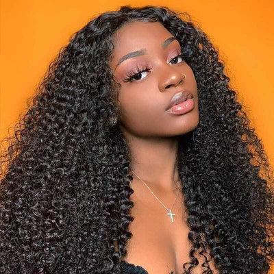 HD Lace Glueless 5x5 Closure Wig Pre Plucked Kinky Curly Invisible Lace Closure 100% Glueless Human Hair Wigs - Geeta Hair - GeetaHair