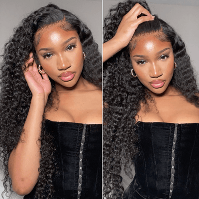 Glueless 5x5 HD Lace Closure Wig Pre Plucked Curly Hair With Baby Hair Natural Hairline Human Hair Wig - Geeta Hair - GeetaHair
