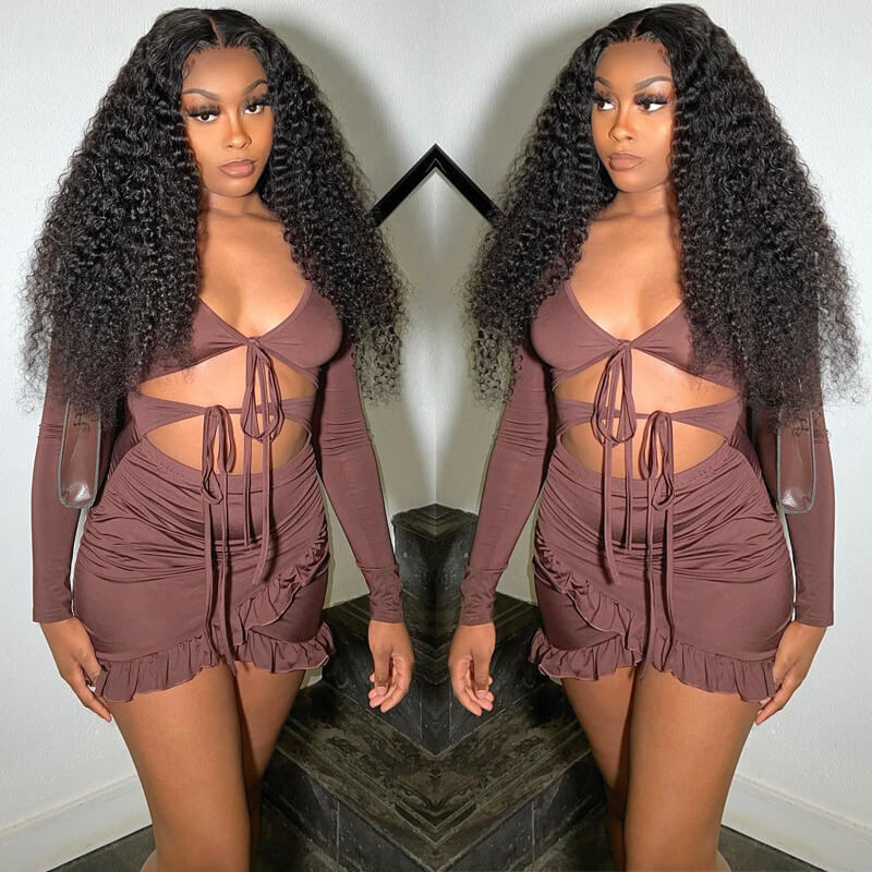 Curly Hair 4x4 HD Lace Closure Wig Glueless Pre Plucked Hairline With Baby Hair Real Human Hair Wigs - Geeta Hair - GeetaHair