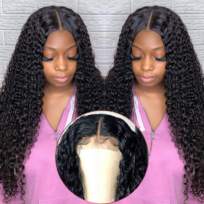 Kinky Curly 4x4 HD Lace Closure Wig Pre Plucked 100% Virgin Real Human Hair Wigs - Geeta Hair - GeetaHair