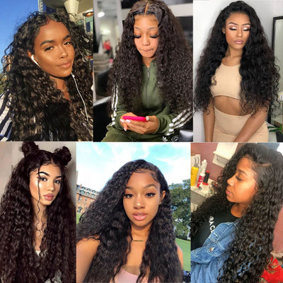 13x4 HD Transparent Lace Front Water Wave Wig Pre Plucked Hairline Natural Looking Wig For Black Women - Geeta Hair - GeetaHair