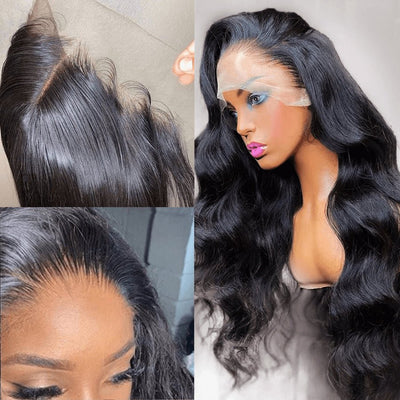 Body Wave 13x4 HD Transparent Lace Front Wig Real Human Hair Wig Natural Hairline With Baby Hair - Geeta Hair - GeetaHair