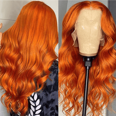 Orange Ginger Wig Body Wave 13x4 HD Lace Front Wigs Pre Plucked Natural Hairline Glueless Real Human Hair Wig - Geeta Hair - GeetaHair