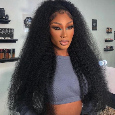 Glueless 13x4/6x4.5 Kinky Curly Pre Cut HD Transaparent Lace 100% Virgin Human Hair Wigs With Breathable Wear & Go Pre Plucked Hairline Cap Air Wig - Geeta Hair - GeetaHair