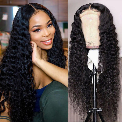 Brazilian Deep Wave Human Hair Lace Front Wig Pre Plucked With Baby Hair Natural Hairline Glueless Wig - Geeta Hair - GeetaHair