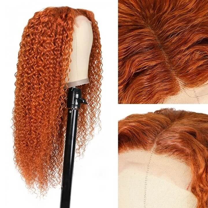 Ginger Color Wig Curly Hair 13x4 HD Lace Front Wig 100% Virgin Human Hair Wig Natural Hairline With Baby Hair - Geeta Hair - GeetaHair
