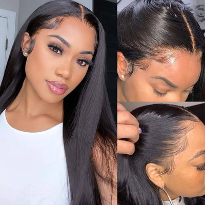 Geeta Long Straight Hair 13x6 HD Lace Frontal Wig Natural Hairline With Baby Hair 100% Virgin Human Hair Wig - GeetaHair