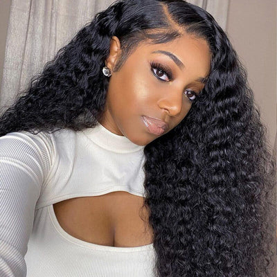 Brazilian Deep Wave Human Hair Lace Front Wig Pre Plucked With Baby Hair Natural Hairline Glueless Wig - Geeta Hair - GeetaHair