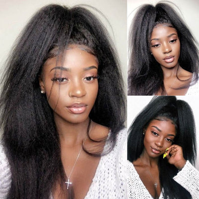 Buy 1 Get 1 Free:13x4 Kinky Straight Hair HD Transparent Lace Front Wig - Flash Sale - GeetaHair