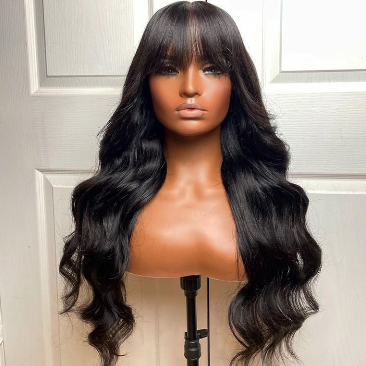 Put On&Go Body Wave Glueless 5x5 HD Lace Wig With bangs Easy to Wear Lace Human Hair Wigs - GeetaHair - GeetaHair