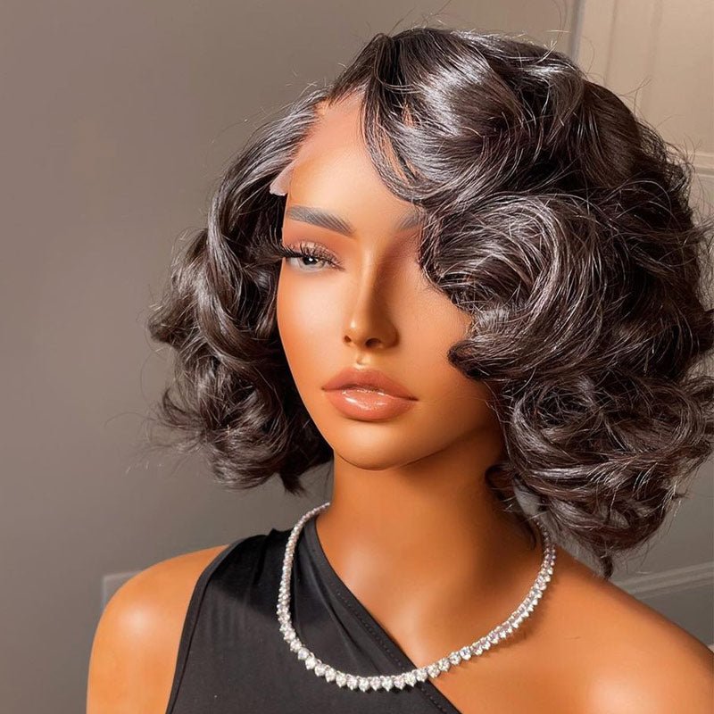 Short Lace Front Wigs Loose Wave Hair Glueless Human Hair Bob Wig - Geetahair - GeetaHair