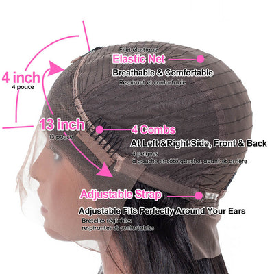 Body Wave 13x4 HD Transparent Lace Front Wig Real Human Hair Wig Natural Hairline With Baby Hair - Geeta Hair - GeetaHair