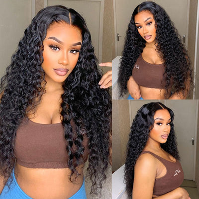 Water Wave Wig 13x4 HD Lace Front Wig Pre Plucked Headline 100% Real Human Hair Wig - Geetahair - GeetaHair