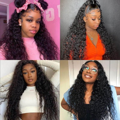 Water Wave 13x6 HD Lace Frontal Wig Natural Pre Plucked Headline 100% Virgin Human Hair Wigs - Geeta Hair - GeetaHair