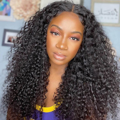 Pre Plucked Kinky Curly Hair Natural Color 13x6 HD Transparent Lace Front Wig For Black Women - Geeta Hair - GeetaHair