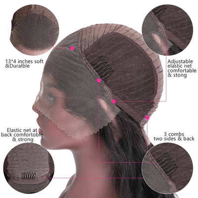 Glueless 13x4 HD Lace Frontal Wigs Kinky Straight Human Hair Wig with Baby Hair Pre Plucked Natural Hairline - Geeta hair - GeetaHair