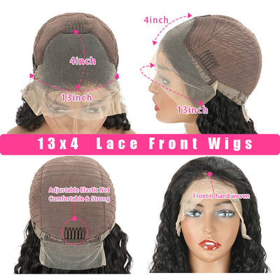 13x4 HD Transparent Lace Front Water Wave Wig Pre Plucked Hairline Natural Looking Wig For Black Women - Geeta Hair - GeetaHair