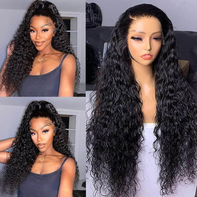 Water Wave 13x6 HD Lace Frontal Wig Natural Pre Plucked Headline 100% Virgin Human Hair Wigs - Geeta Hair - GeetaHair