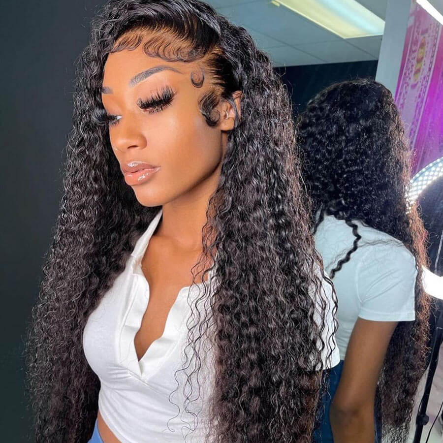 Natural Curly Hair 13x6 HD Lace Front Wigs Human Hair Pre Plucked Hairline Glueless Wig - Geeta Hair - GeetaHair