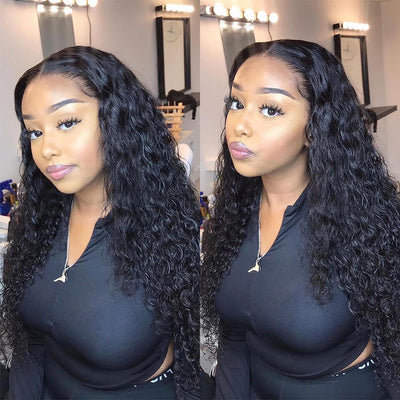 Water Wave 13x6 HD Lace Frontal Wig Natural Pre Plucked Headline 100% Virgin Human Hair Wigs - Geeta Hair - GeetaHair