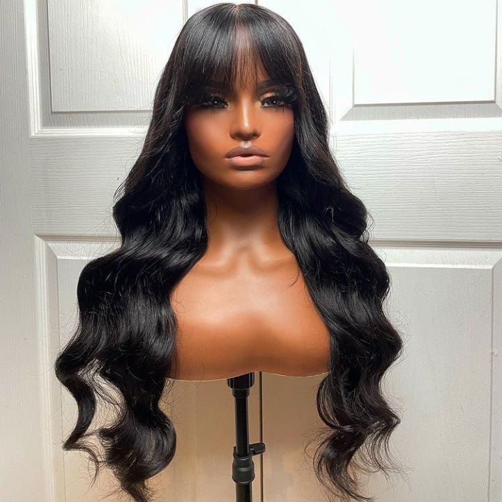 Put On&Go Body Wave Glueless 5x5 HD Lace Wig With bangs Easy to Wear Lace Human Hair Wigs - GeetaHair - GeetaHair