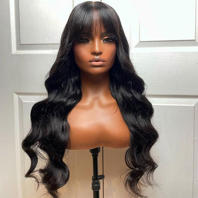 Put On&Go Body Wave Glueless 5x5 HD Lace Wig With bangs Easy to Wear Lace Human Hair Wigs - GeetaHair - GeetaHair
