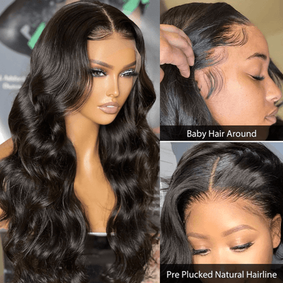 Body Wave 13x4 HD Transparent Lace Front Wig Real Human Hair Wig Natural Hairline With Baby Hair - Geeta Hair - GeetaHair