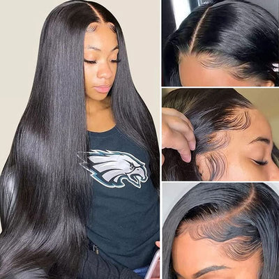 24 Hours Shipping Straight Hair Pre Cut 4x6 HD Lace Front Wig Pre Plucked Natural Hairline 100% Virgin Human Hair Wigs - GeetaHair