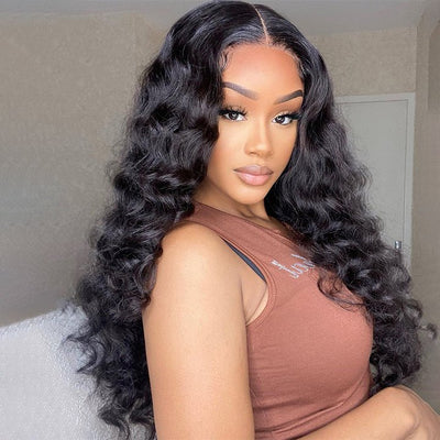 Loose Deep Wave 360 HD Transparent Lace Front Wig Pre Plucked Natural Color Human Hair Wigs - GeetaHair