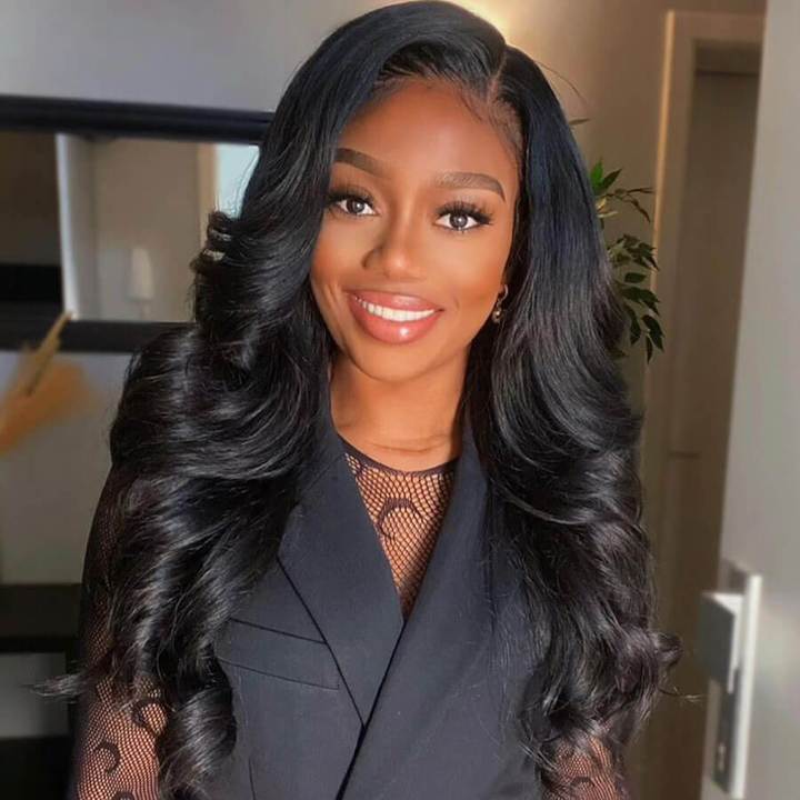300% Density 3D Body Wave 13x6 Lace Frontal Wig Human Hair Pre Plucked Gluless Wig No Code Needed - GeetaHair