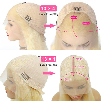 Straight Hair 613 Blonde Frontal Wig 13x4 HD Lace Front Human Hair Wigs Pre Plucked Hairline - Geeta Hair - GeetaHair