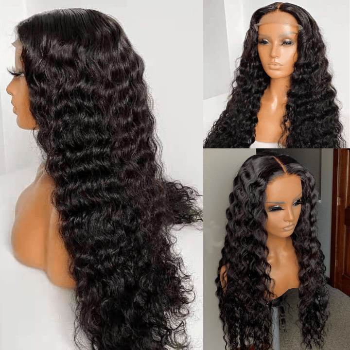 Brazilian Deep Wave Human Hair Lace Front Wig Pre Plucked With Baby Hair Natural Hairline Glueless Wig - Geeta Hair - GeetaHair