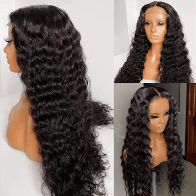 Brazilian Deep Wave Human Hair Lace Front Wig Pre Plucked With Baby Hair Natural Hairline Glueless Wig - Geeta Hair - GeetaHair