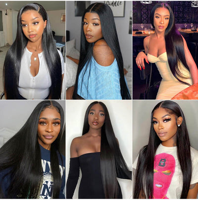 Geeta Long Straight Hair 13x6 HD Lace Frontal Wig Natural Hairline With Baby Hair 100% Virgin Human Hair Wig - GeetaHair